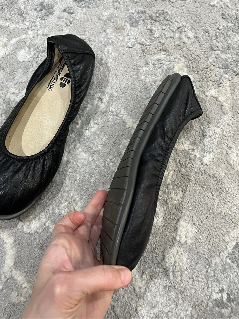 The Storehouse Black Flex Leather Flats-size 8